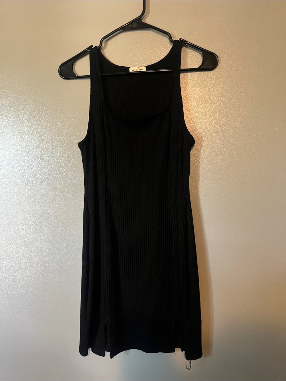 Classic Black Ribbed Tank Dress - Women